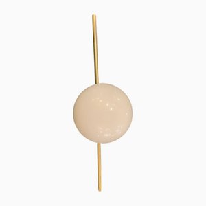 Art Deco Wandlampe aus Messing & Opalglas, Italien, 1945