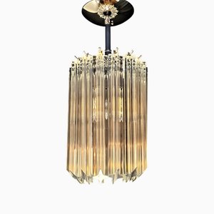 Plafonnier Prism Vintage en Verre de Murano dans le style de Venini, Venise, Italie, 1970