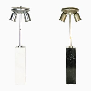 Lampade in marmo bianco e nero di Maison Jansen, Italia, anni '60, set di 2