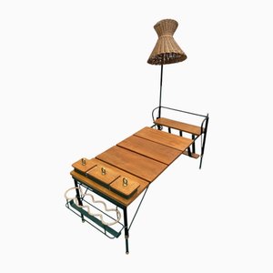 Lederbezogener Couchtisch von Jacques Adnet, 1950er