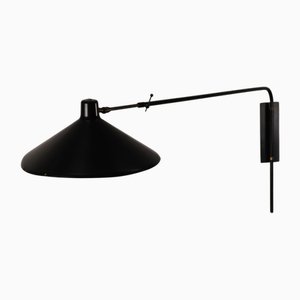 Wall Lamp with Telescopic Swivel Arm in Metal and Brass, 1950
