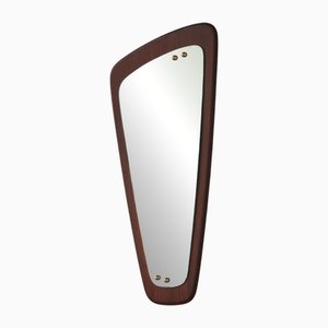 Scandinavian Teak Rearview Mirror, 1960s