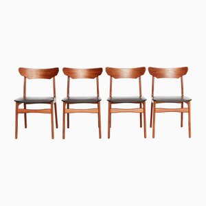 Chaises de Salle à Manger Vintage en Teck par Schiønning & Elgaard pour Randers, 1960s, Set de 4