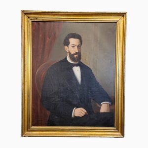 Blas González García-Valladolid, Male Portrait, 1878, Oil on Canvas, Framed