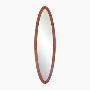 Oval Teak Wall Mirror, 1960s