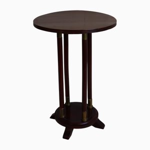 Tavolino da caffè in stile Secessione in mogano e ottone, inizio '900