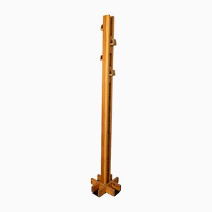 Vintage Italian Floor Coat Stand in Wood, 1970s