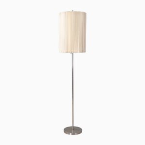 Vintage Italian Floor Lamp in Metal and Pleated Lampshade, 1960s