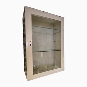 Armadietto dei medicinali in lamiera e vetro, anni '40