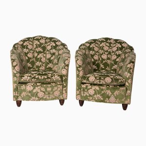 Italienische Vintage Sessel aus Stoff mit Blumenmuster, 2er Set