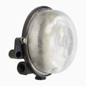 Vintage Industrial Bakelite Holophane Glass Sconce
