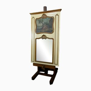 Late 19th Century Louis XV Painted Wooden Trumeau Mirror