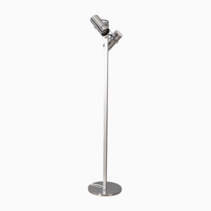 Vintage Italian Metal Floor Lamp with Two Lights