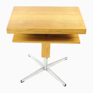 Functionalist Steel and Ash Swivel Coffee Table, 1960s