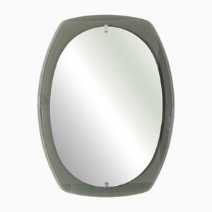 Vintage Wall Mirror in Blue Smoked Glass from Veca, 1950s