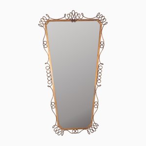 Vintage Brass Wall Mirror by Pier Luigi Colli, 1960s