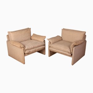 Italienische Vintage Sessel aus Stoff, 1980er, 2er Set