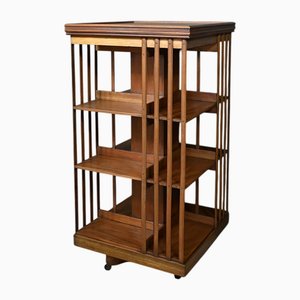 Large Late 19th Century Revolving Mahogany Bookcase, England
