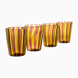 Vasos de cristal de Mariana Iskra para Angelo Ballarin. Juego de 4