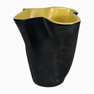 Zweifarbige Corolle Vase in Warmgelb von Fernand Elchinger, 1950er