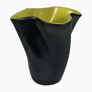 Jarrón Corolle bicolor en amarillo de Fernand Elchinger, años 50