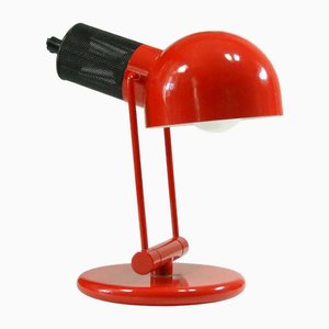 Italian Red Metal Desk Lamp, 1980s.