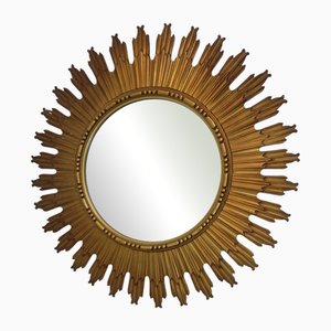 Espejo en forma de sol de hierro fundido, Italia, años 60