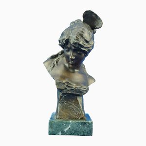 Davide Calandra, Donna con pettine, Spagna, fine XIX secolo, bronzo