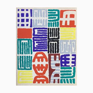 After Giuseppe Capogrossi, Composition for XXe siècle Art Magazine, 1958, Color Stencil