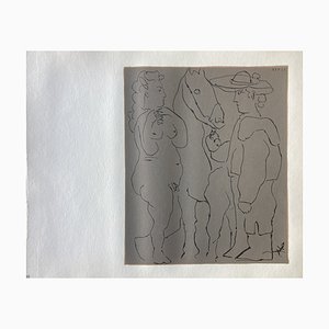 After Pablo Picasso, Picador, Woman and Horse, Cercle d'Art, 1962, 1962, Linocut