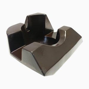 Brown Glazed Ceramic Trinket Bowl, Italy, 1970s