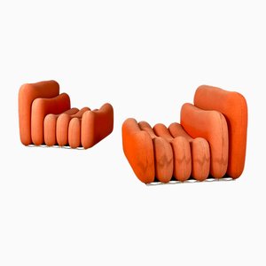 Set of Italian Space Age Additional System Armchairs by Joe Colombo for Sormani, 1970s