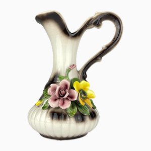 Vintage Capodimonte Ceramic Pitcher, 1970s
