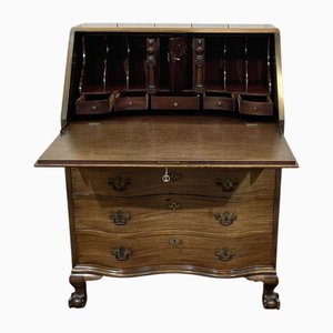 English Curved Mahogany Back Desk, 1930s