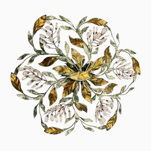 Large Tole Florentine Flushmount, 1960s