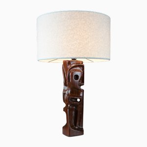 Lámpara de mesa italiana Mid-Century moderna tallada a mano de Gianni Pinna, años 60