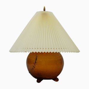 Art Deco Table Lamp in Sphere Amber Glass from WMF Ikora, 1930s