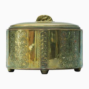 Scatola Art Nouveau in ottone, fine XIX secolo