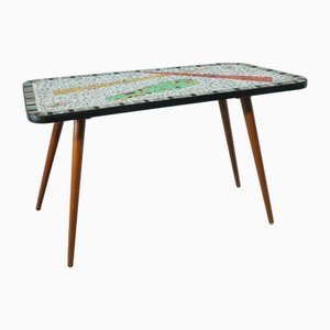 Mesa de centro vintage de mosaico, años 50