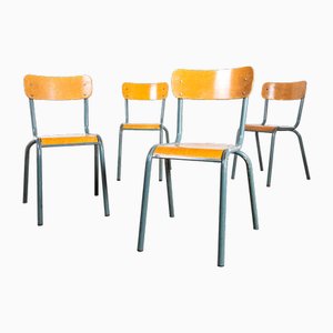 Chaises de Salle à Manger Empilables avec Dossier Large de Mullca, 1950s, Set de 4