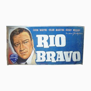 Affiche de Film Peinte à la Main de Rio Bravo par John Wayne & Dean Martin, 1950s