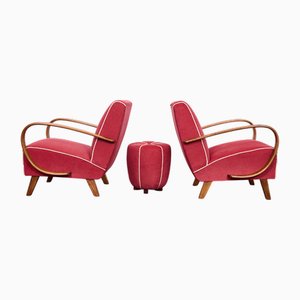 Art Deco Lounge Set by Jindřich Halabala for Up Závody, 1940s, Set of 3