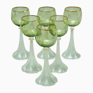 Verres à Vin Anciens par Josephinenhütte, 1890s, Set de 6
