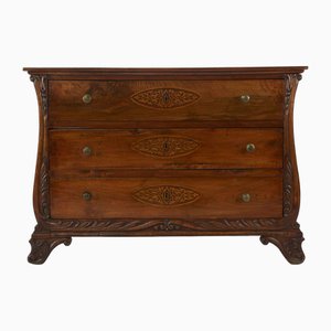 Commode Lyre en Noyer avec Trois Tiroirs, 1800