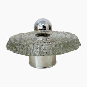Thick Structured Ice Glass Wall Light from Peill & Putzler, 1970s