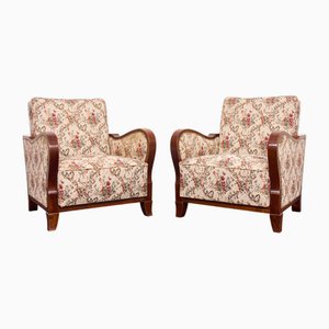 Set of Art Deco Hungarian Chairs in Black Walnut, 1930s