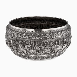 Vintage Burmese Silver Mahajanaka Jataka Bowl, 1928