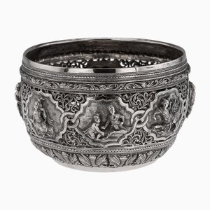 Antique Burmese Maung Yin Maung Silver Bowl, 1905