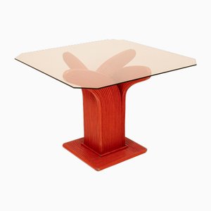 Table en Rotin de Vivai Del Sud, Italie, 1980s