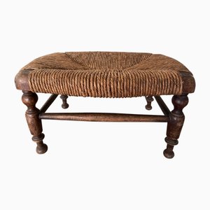 Vintage Ottoman in Straw